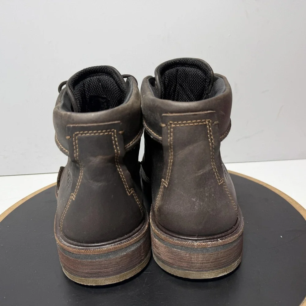 Ecco Boots Mens Size 10 Brown Leather Lace Up Dry Ankle Casual Outdoor